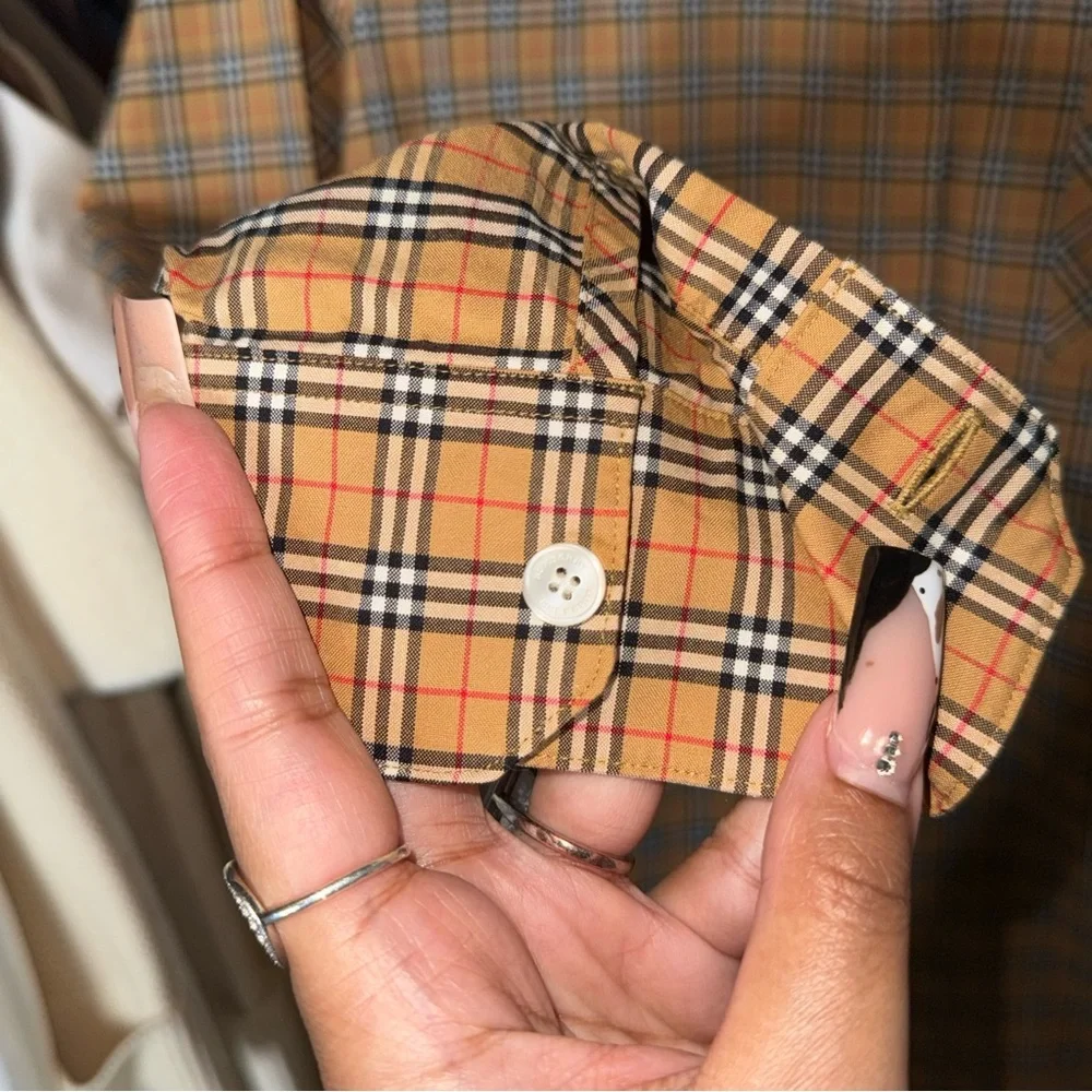 Burberry London England Classic Vintage Check Button Up Shirt Womens 14 EUC - Picture 8 of 13